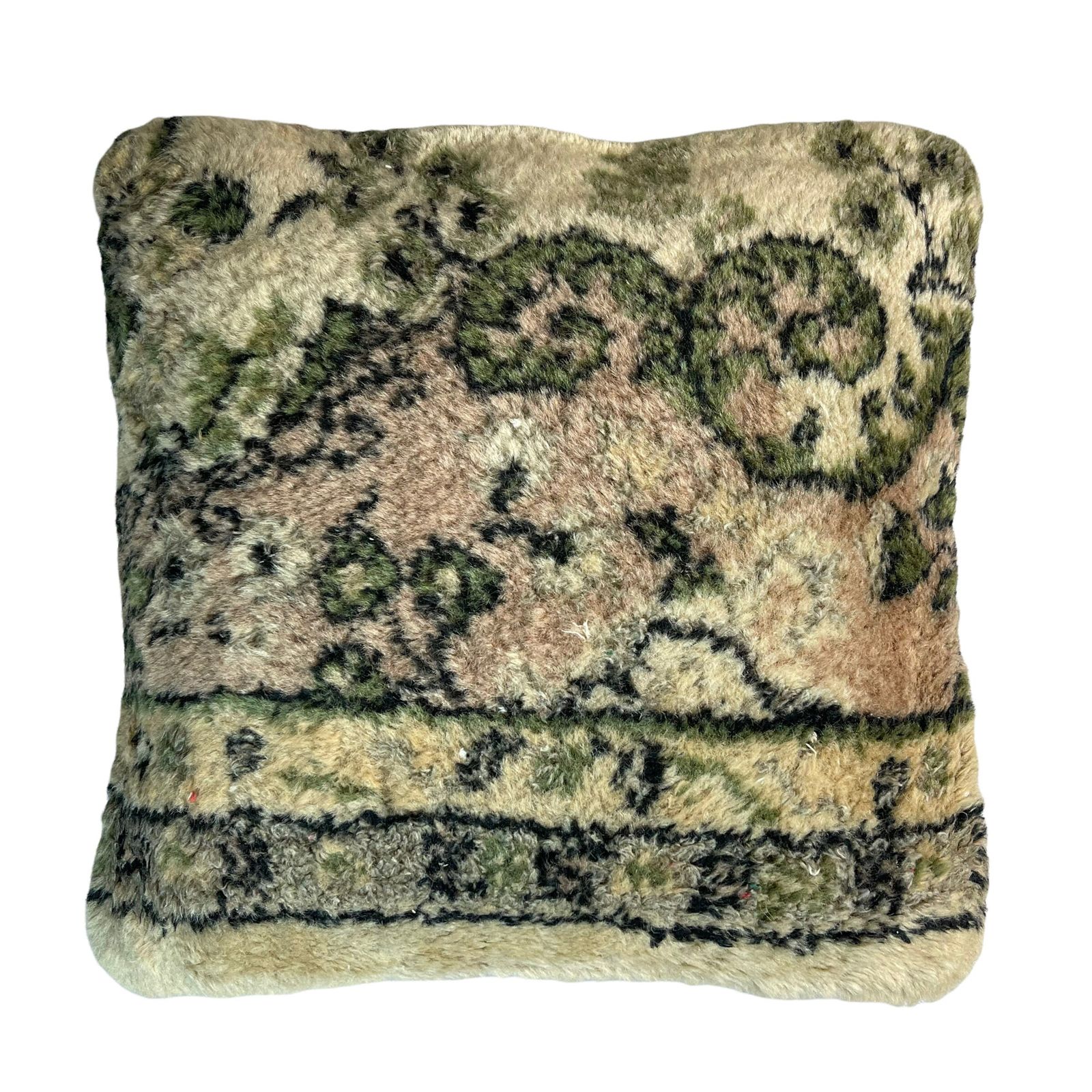 photo for sale 18'' X 18'' Vintage Hand Made Rug Cushion Cover, 45 X 45 Cm Decorative Rug Pillow Cover, Large Vintage Turkish Rug Cushion Cover