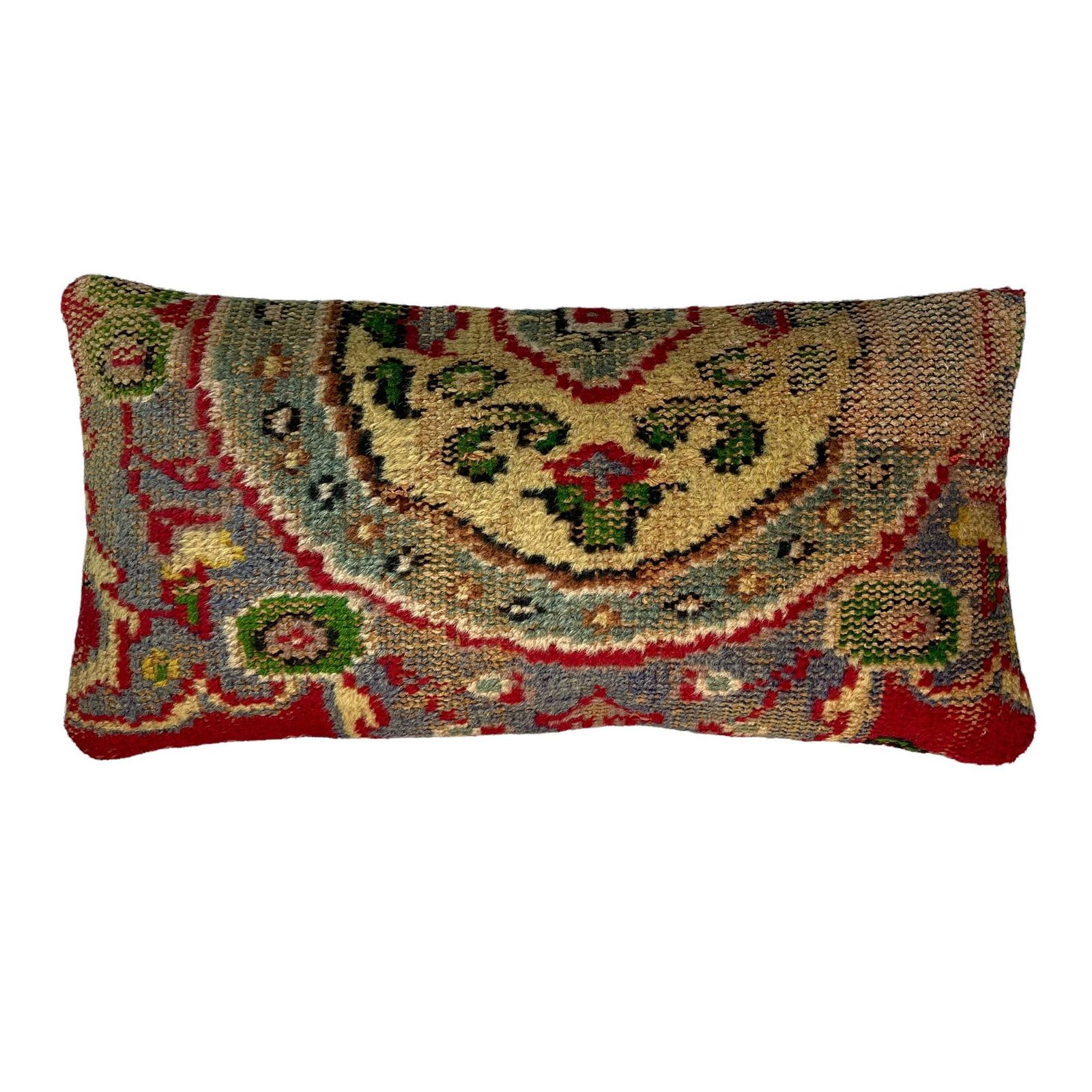 12'' X 24'' Vintage Hand Made Rug Cushion Cover, 30 X 60 Cm Decorative Rug Pillow Cover, Large Vintage Turkish Rug Cushion Cover