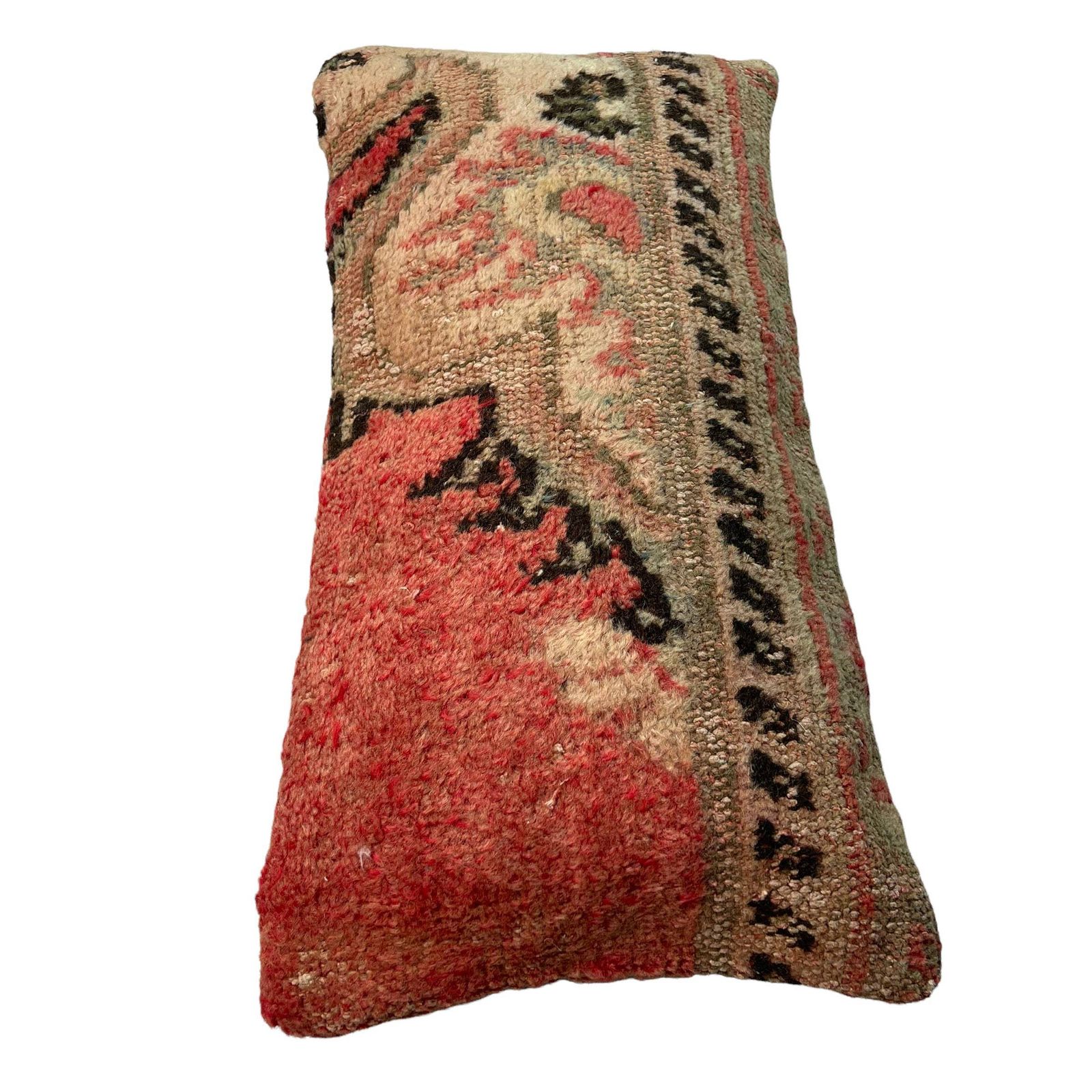 photo for sale 12'' X 24'' Vintage Hand Made Rug Cushion Cover, 30 X 60 Cm Decorative Rug Pillow Cover, Large Vintage Turkish Rug Cushion Cover