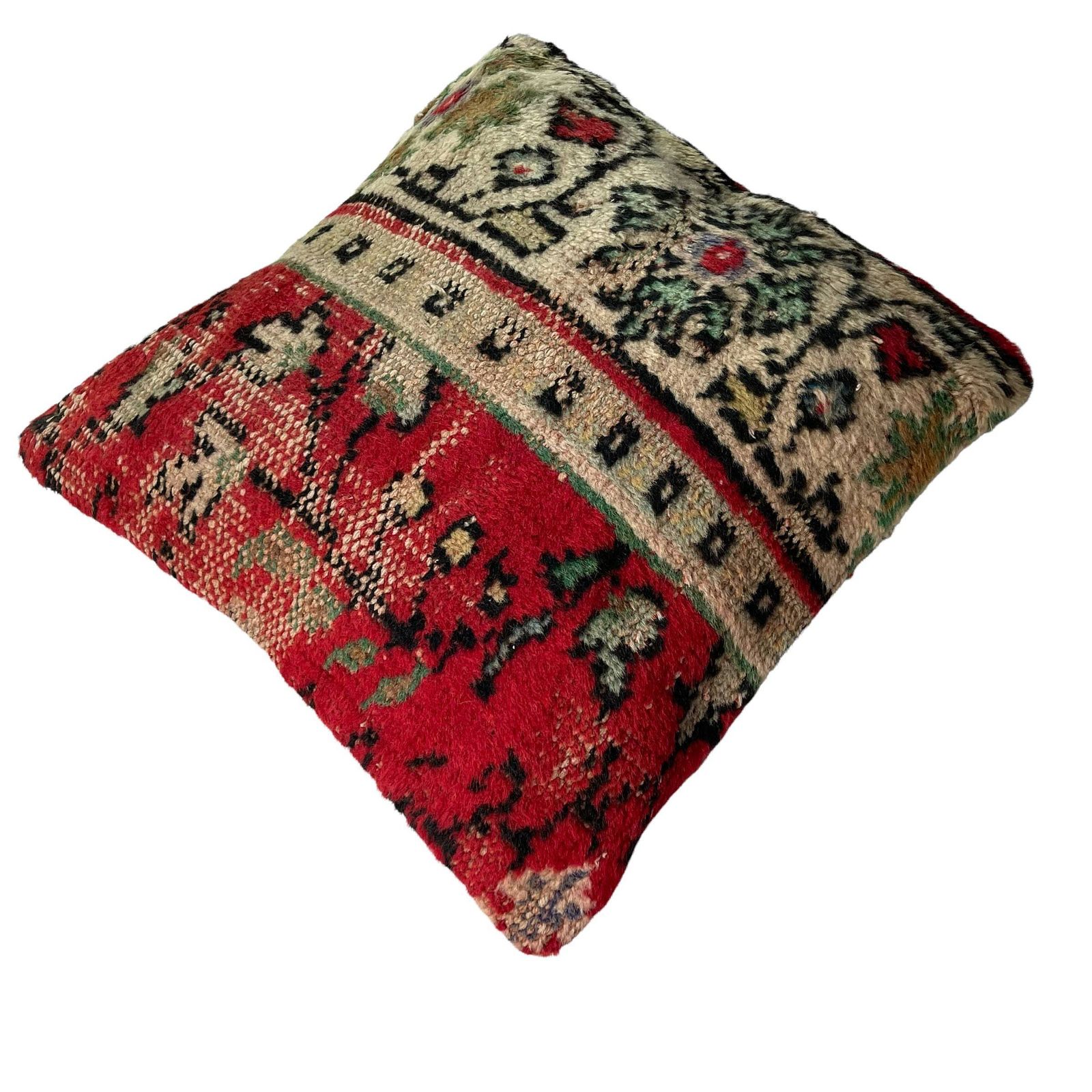 photo furniture Vintage Hand Made Rug Cushion Cover, 45 X 45 Cm Decorative Rug Pillow Cover, Large Vintage Turkish Rug Cushion Cover