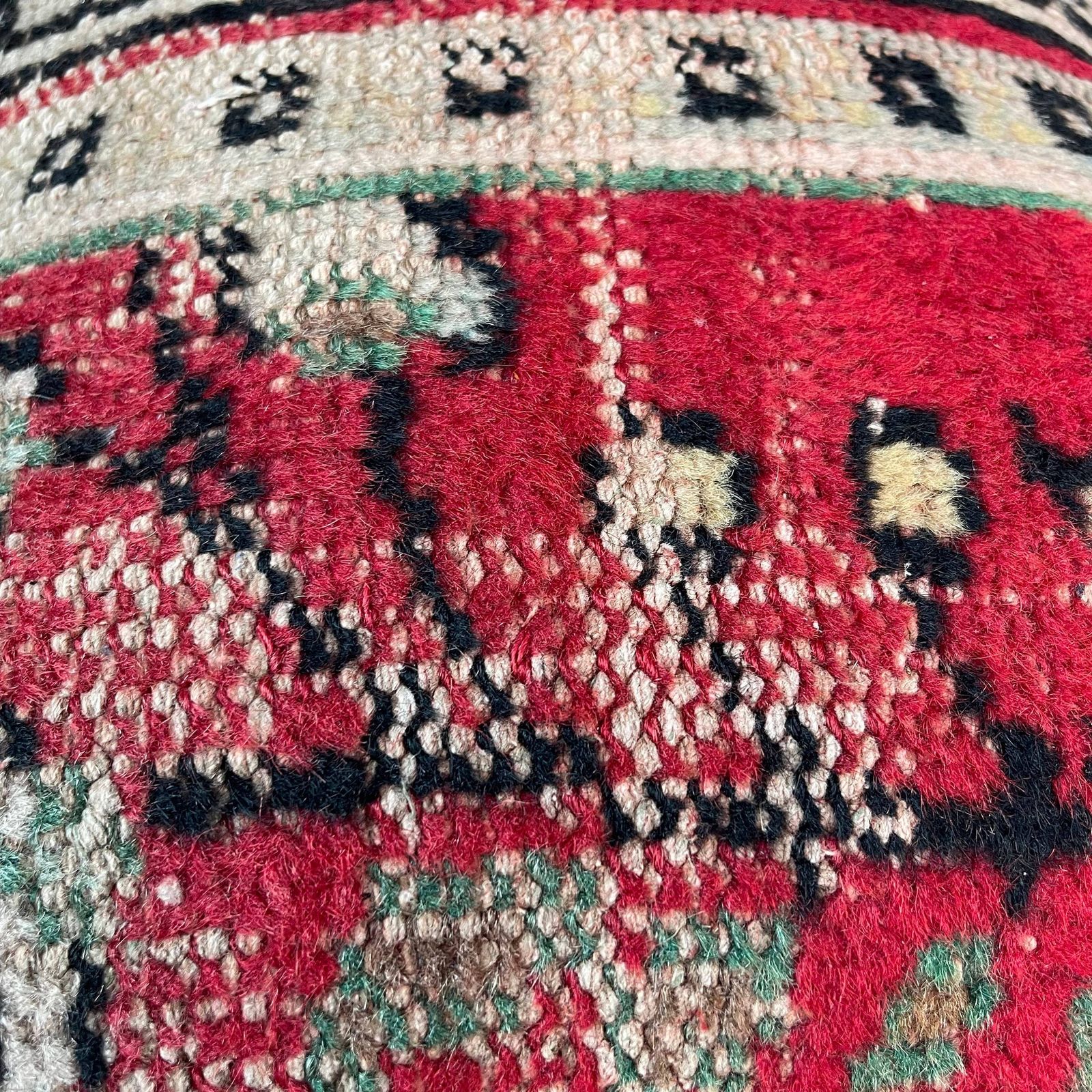 photo for sale Vintage Hand Made Rug Cushion Cover, 45 X 45 Cm Decorative Rug Pillow Cover, Large Vintage Turkish Rug Cushion Cover