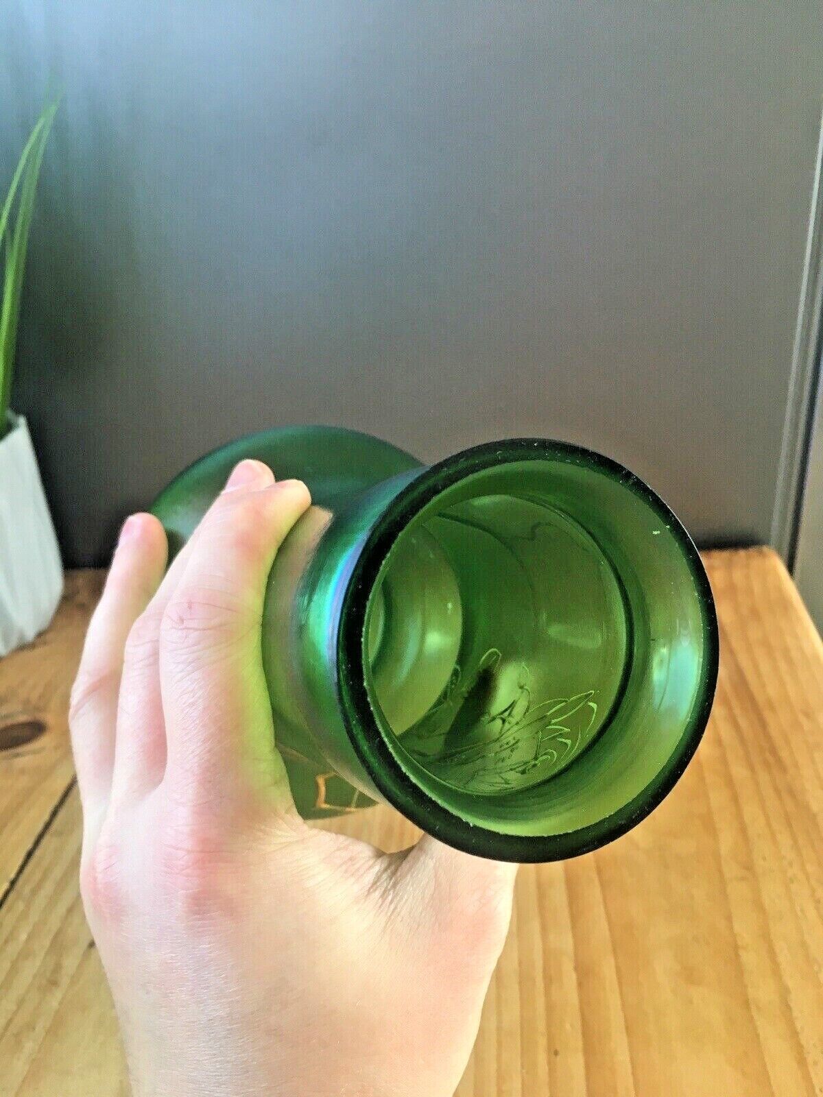 Aesthetic Movement Bohemian Czech Green Iridescent Vase Loetz Kralik Harrach photo vintage