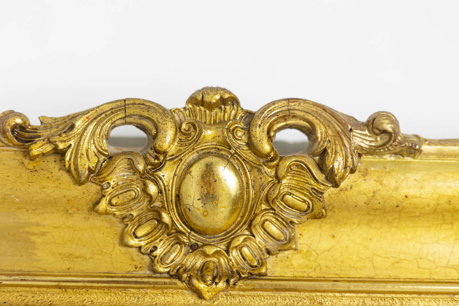 Mirror Trumeau Regency Style In Gilded Wood, 19th Century photo vinterior