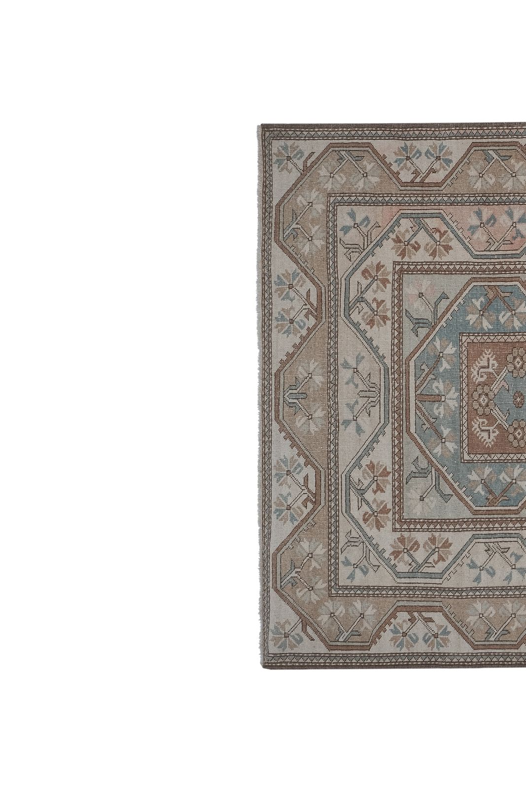 photo for sale Vintage Tan Turkish Milas Rug 5'2'' X 8'11''