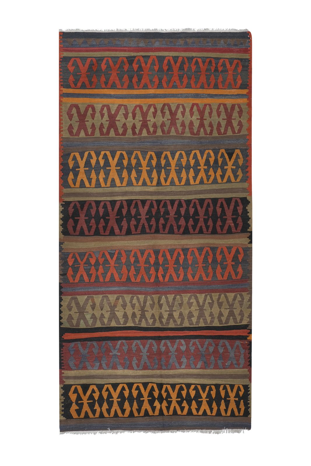 Vintage Turkish Konya Kilim Rug 4'11'' X 10'1''