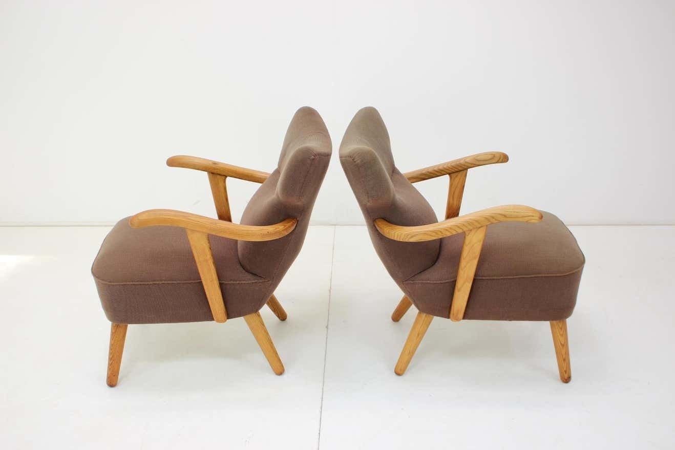 1940s Rare Pair Of Oak Armchairs By Krasna Jizba, Czechoslovakia photo 2990.0