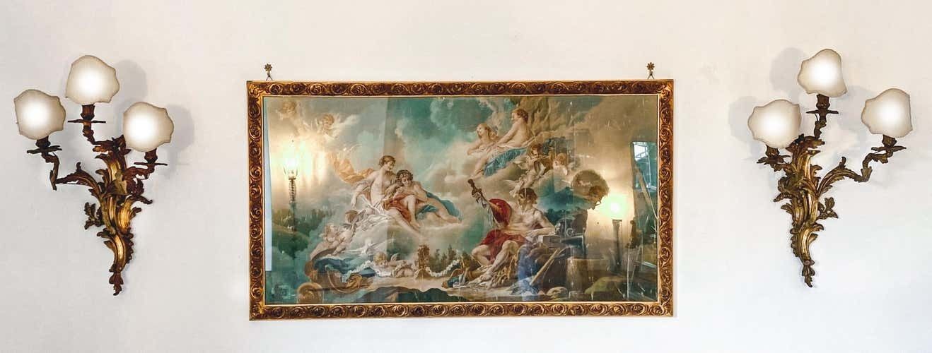 19th Century Pair Louis XV Style Gilt Bronze Appliques Or Wall Lights photo furniture