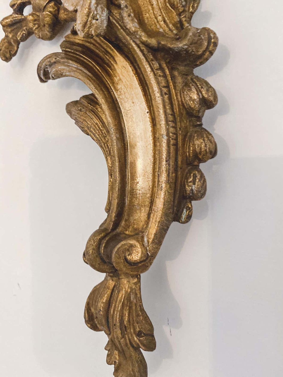 19th Century Pair Louis XV Style Gilt Bronze Appliques Or Wall Lights photo vintage