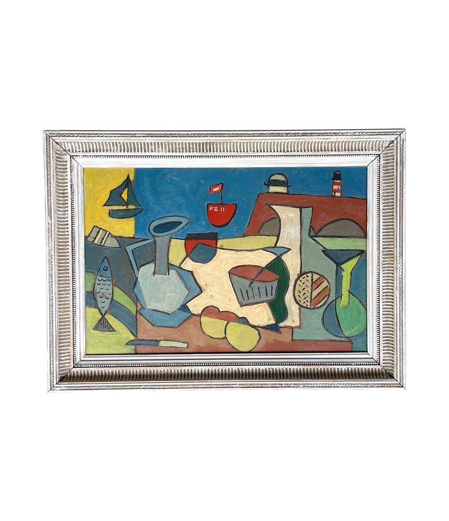 A Mid Century Abstract Still Life, Set Against A Harbour Backdrop. photo 1450.0