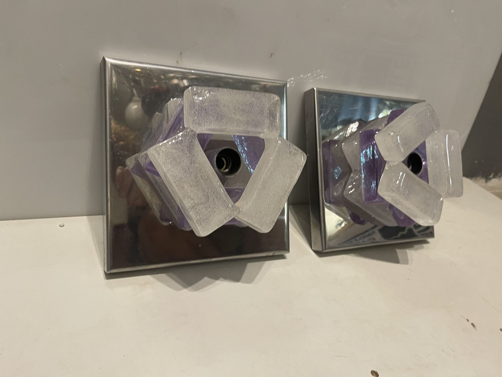 photo vinterior Iconic Murano Glass Sconces By Albano Poli For Poliarte 1970’s