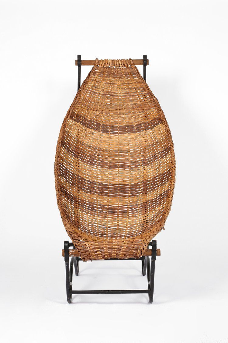 1960s Suspended Rattan Lounge Chair photo for sale