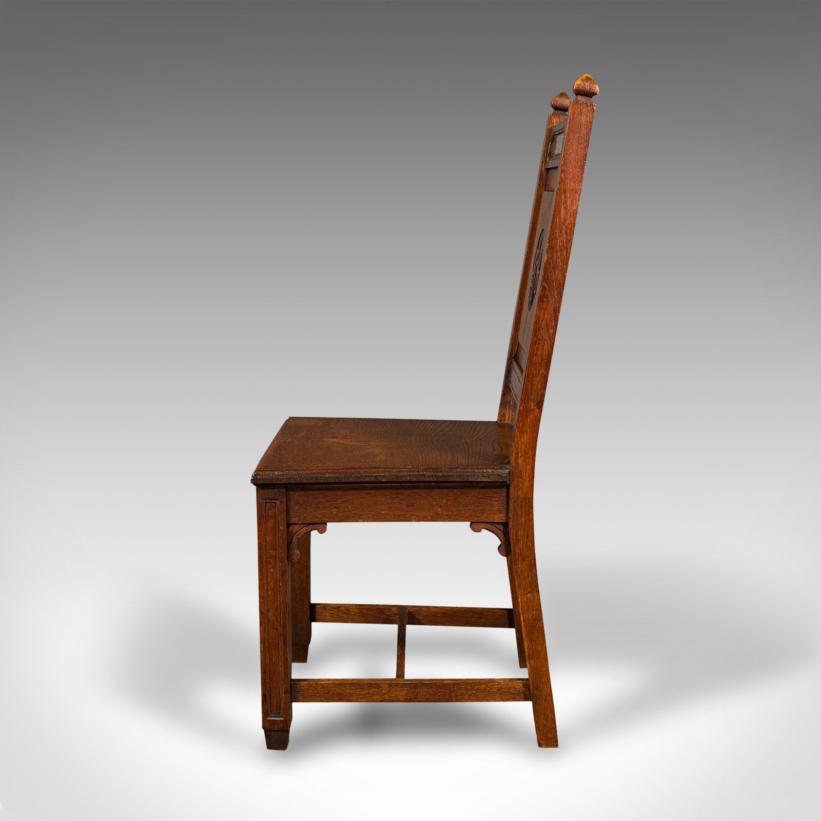 Pair Of Antique Hall Chairs, English Oak, Dining Seat, Ecclesiastical photo Furniture