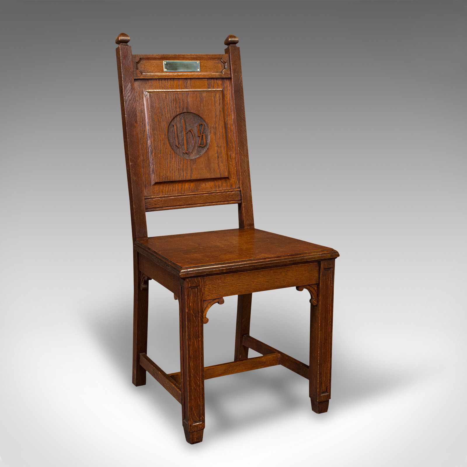 Furniture Pair Of Antique Hall Chairs, English Oak, Dining Seat, Ecclesiastical photo
