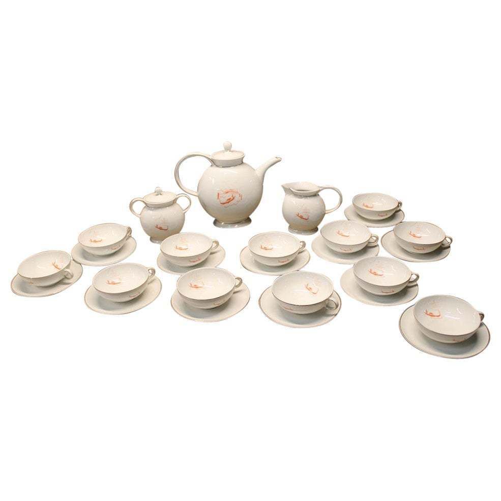 Italian Tea Service Guido Andlovitz Italy 1940s With Venice And Gondolas Laveno