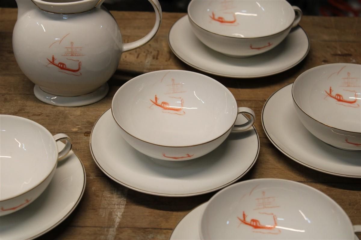 photo vinterior Italian Tea Service Guido Andlovitz Italy 1940s With Venice And Gondolas Laveno