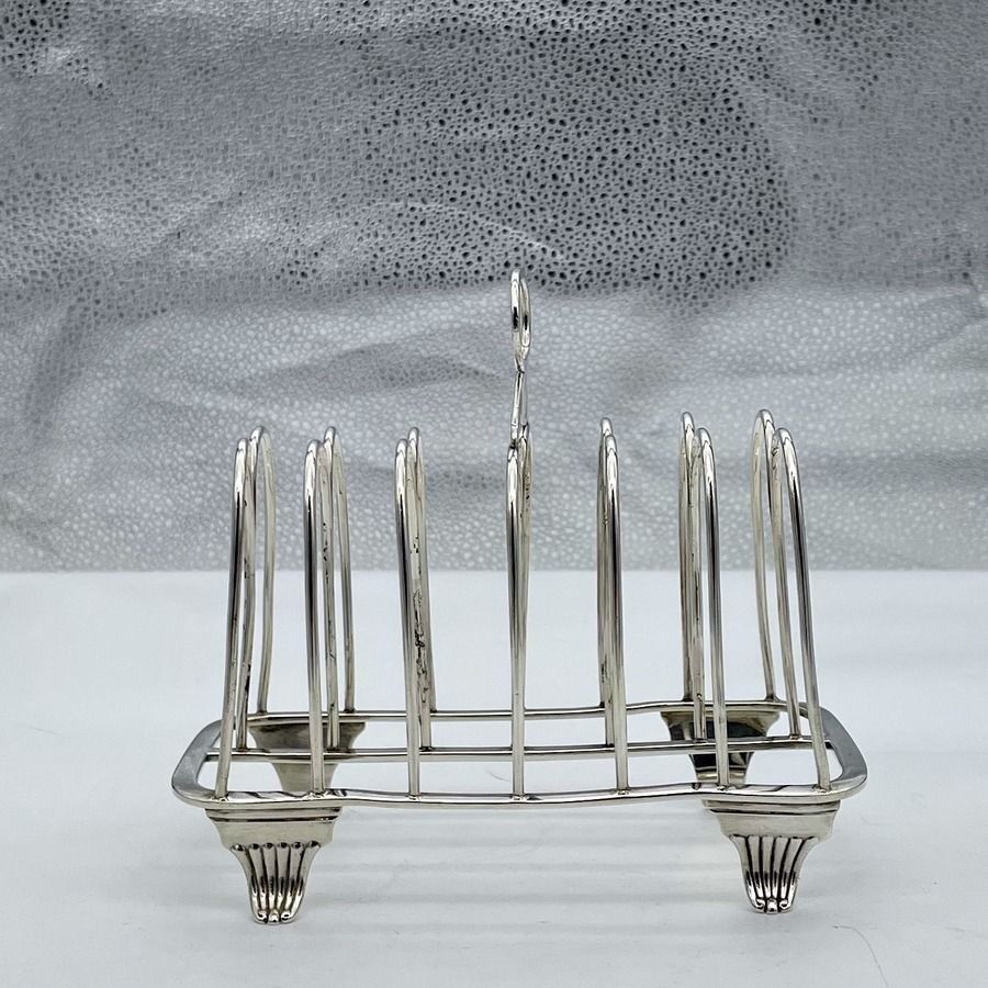 Early 19th Century Antique William IV Sterling Silver Toast Rack London 1833 Barnard Family photo furniture