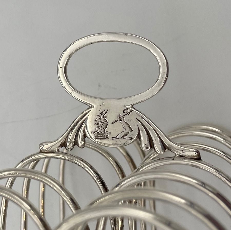 Early 19th Century Antique William IV Sterling Silver Toast Rack London 1833 Barnard Family photo for sale