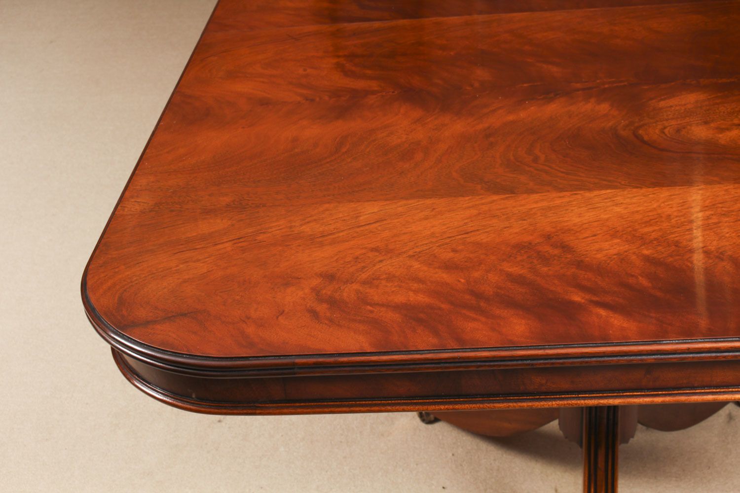 Furniture Bespoke 12ft Regency Revival Dining Table Inlaid Flame Mahogany photo
