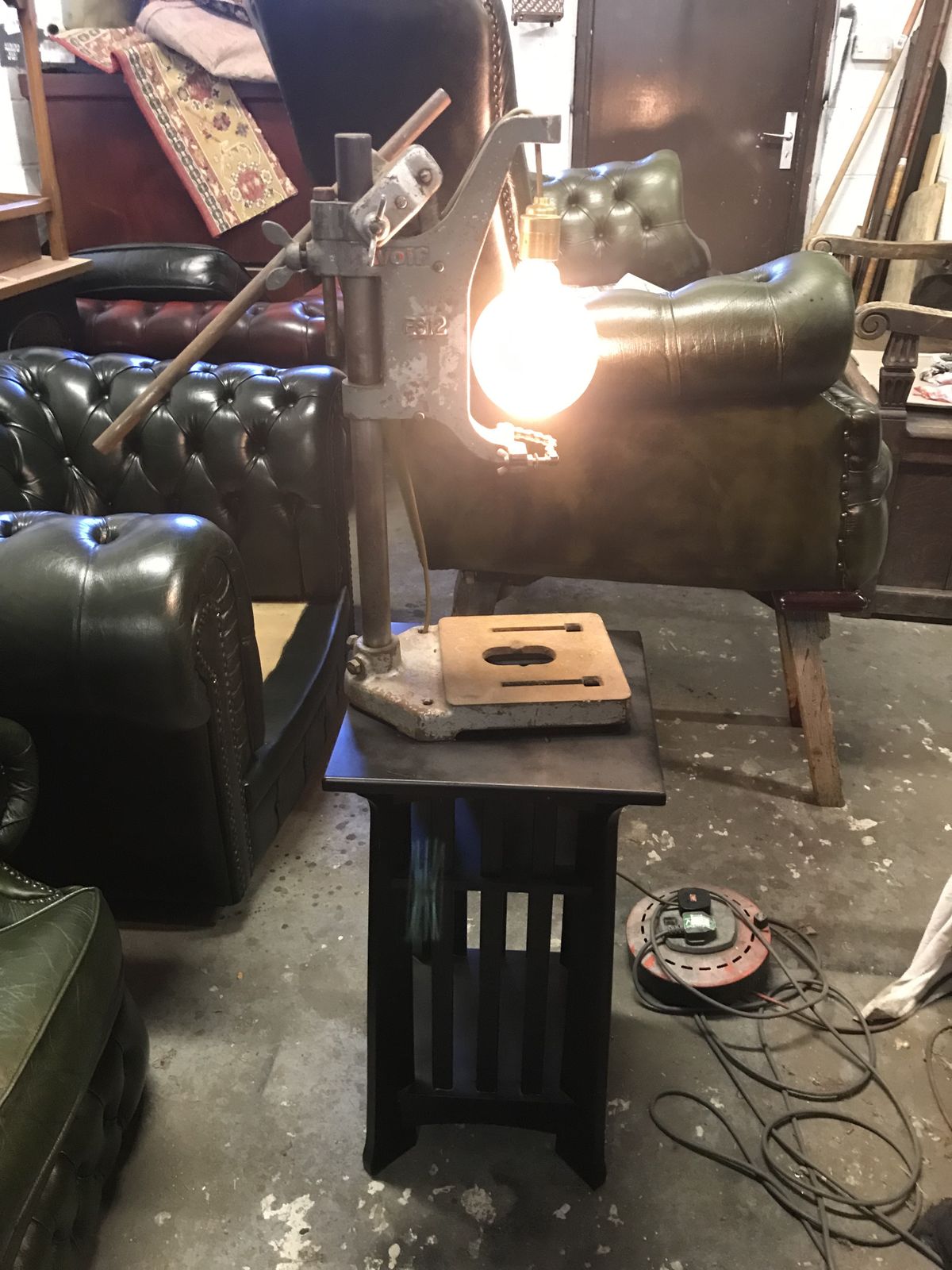 Upcycled De Wolf  Drill Press Quirky Table Lamp photo 125.0