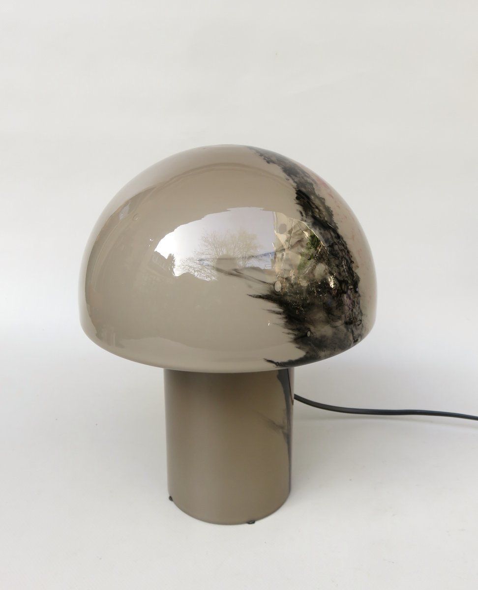 Small Black Orange Mushroom Luminaire Table Lamp From Peill And Putzler, 1970s photo furniture