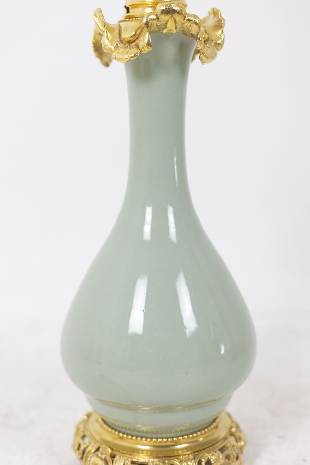 Pair Of Lamps In Porcelain Of Céladon And Bronze, Circa 1880 photo vinterior