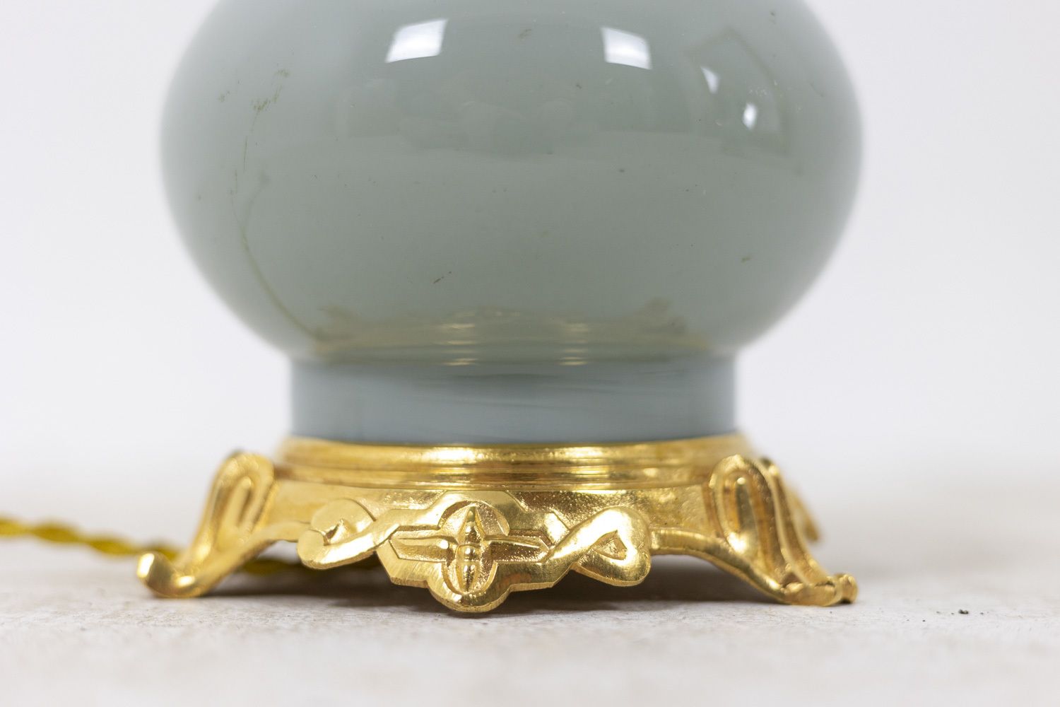 Pair Of Lamps In Céladon Porcelain And Gilt Bronze, Circa 1880 photo buy