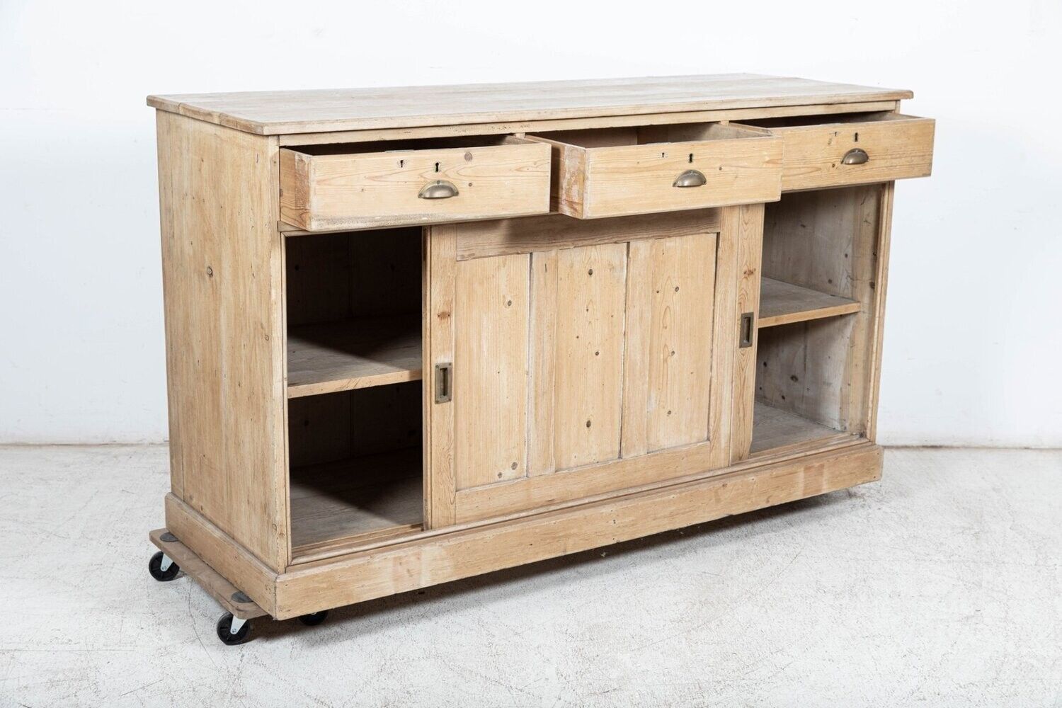 19thc English Pine Dresser Base photo furniture