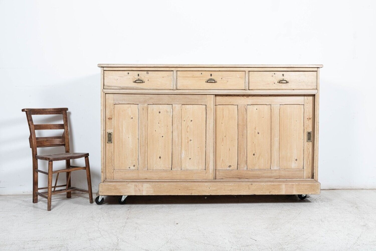 19thc English Pine Dresser Base photo for sale