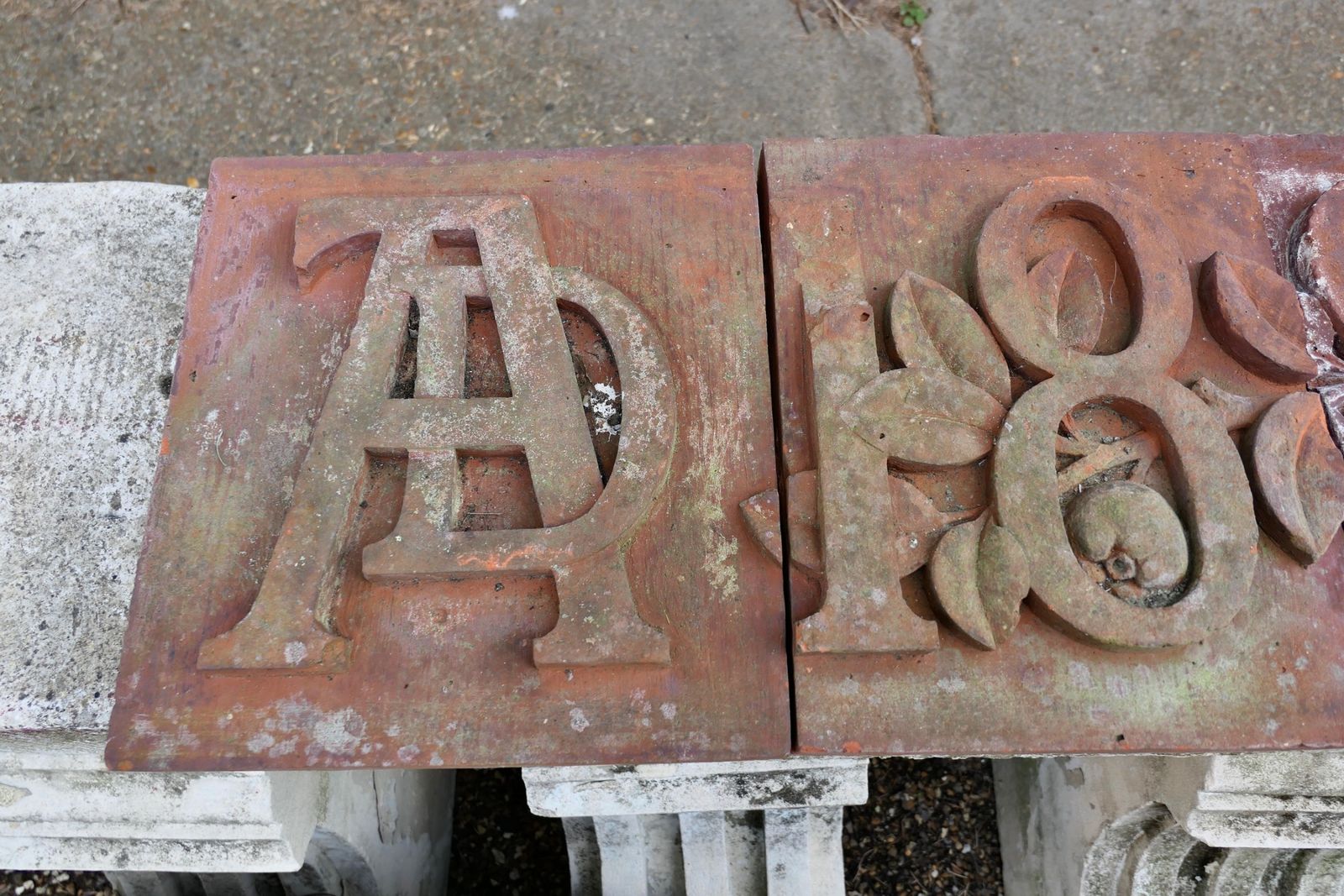 3 Hand Made Terracotta Foundation Stones Ad1881 photo furniture
