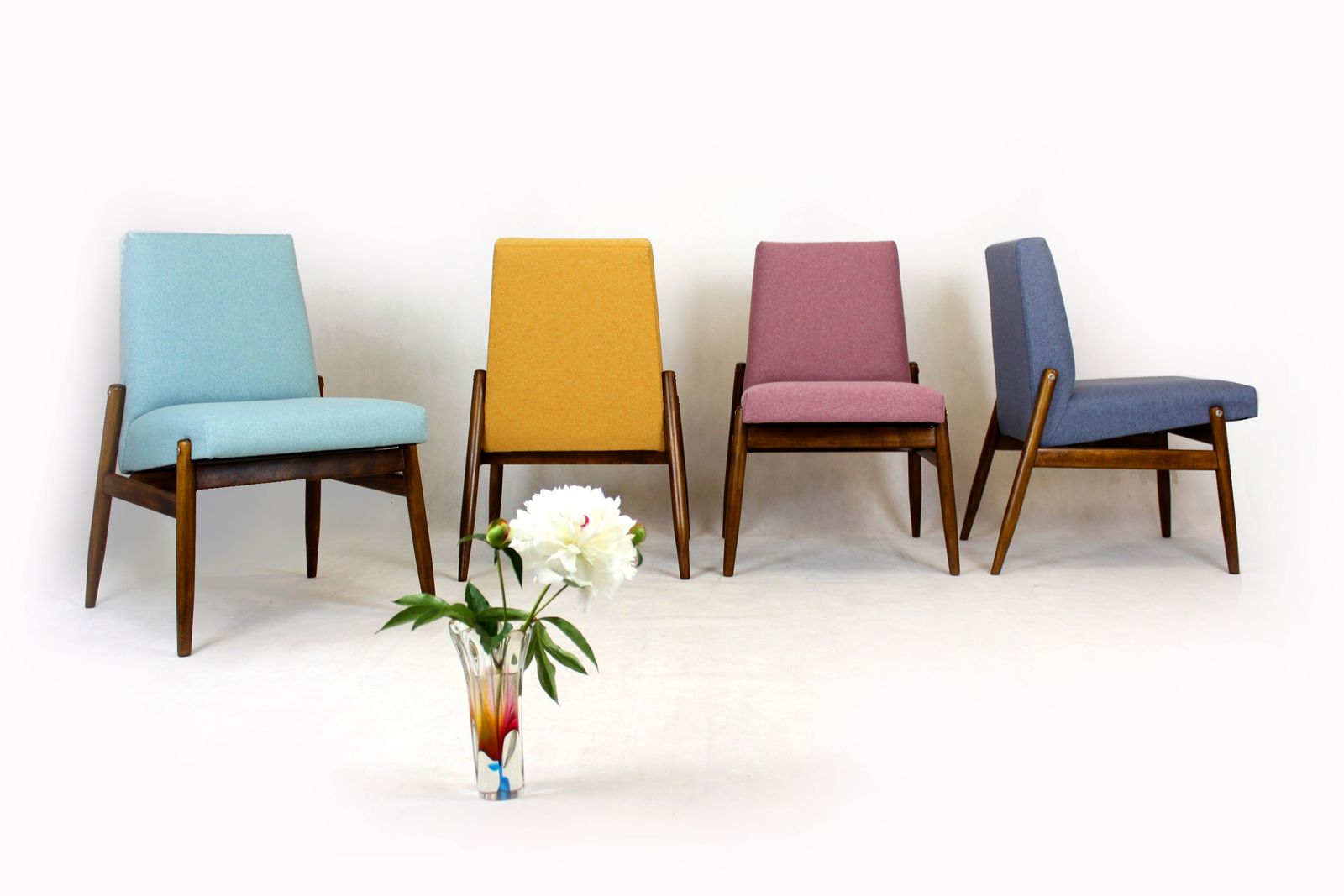 Restored Beech Chairs From Zamojskie Fabryki Mebli, 1960s, Set Of 4