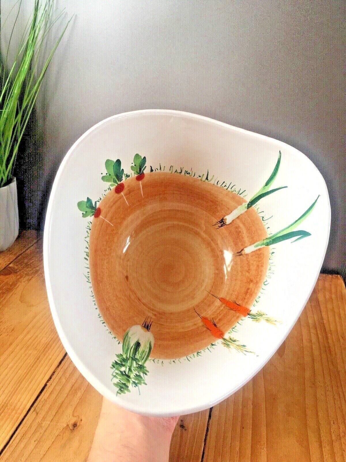 Mid Century 70's Italian Pottery Salad Veg Pasta Bowl Retro Modern Italy 3751 photo Home Decor