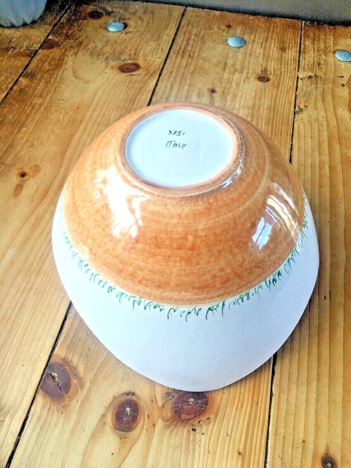 photo furniture Mid Century 70's Italian Pottery Salad Veg Pasta Bowl Retro Modern Italy 3751
