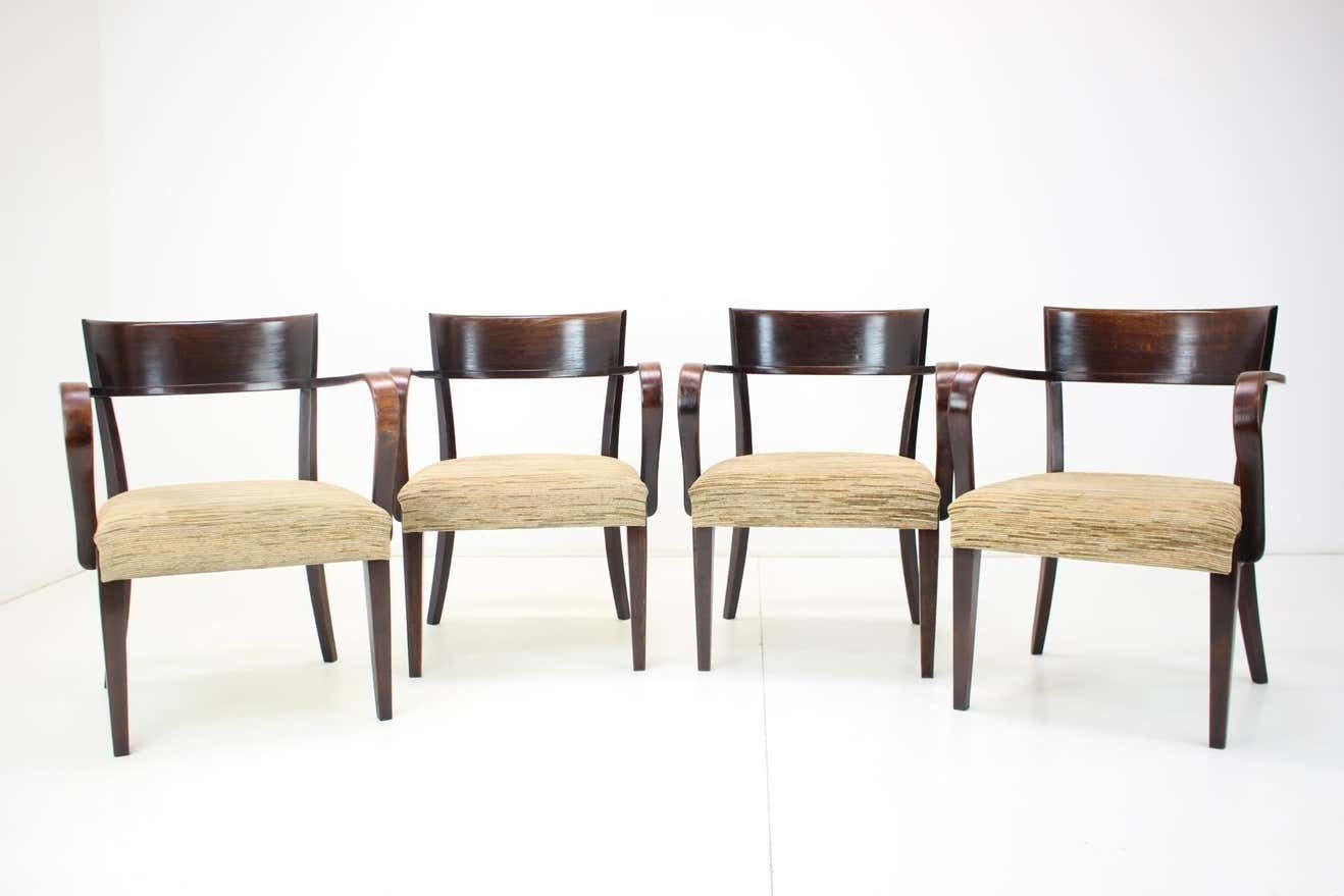 Rare Set Of Four Catalog Chairs H 224 By Jindřich Halabala 1930s, Czechoslovakia photo furniture