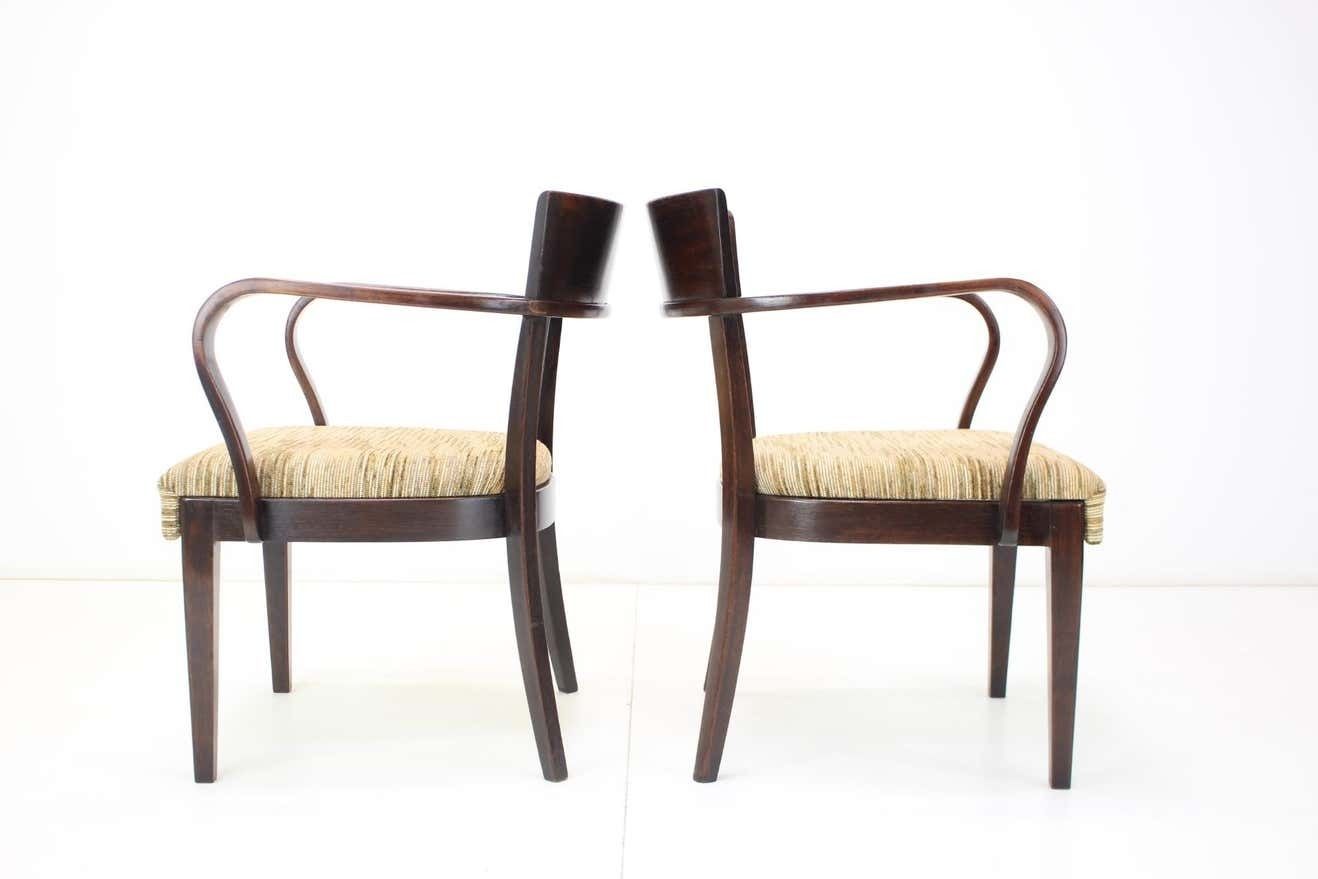 Rare Set Of Four Catalog Chairs H 224 By Jindřich Halabala 1930s, Czechoslovakia photo for sale