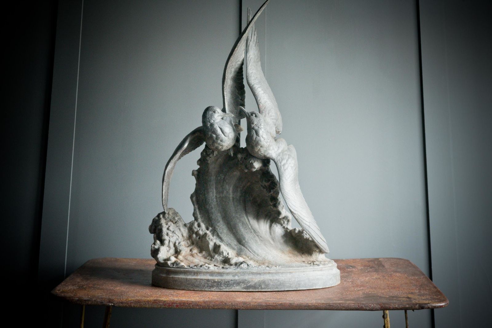 Spelter Sculpture Of Two Sea Birds