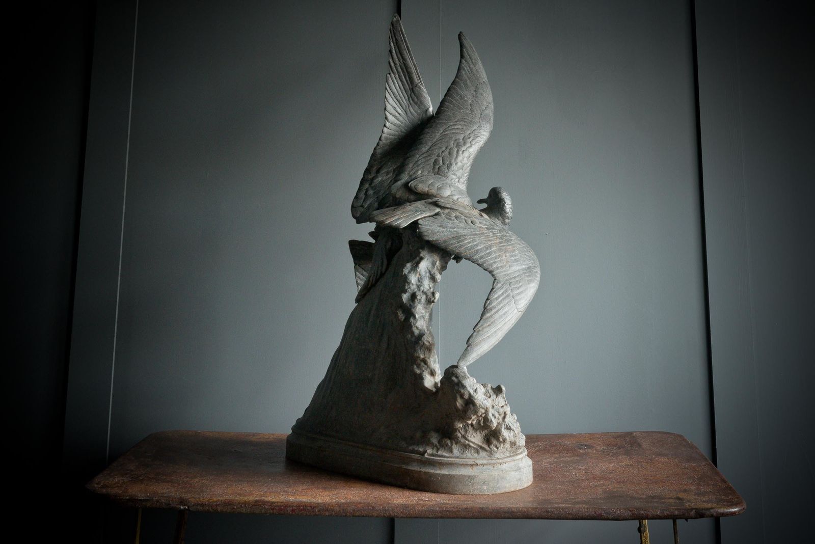 Spelter Sculpture Of Two Sea Birds photo for sale