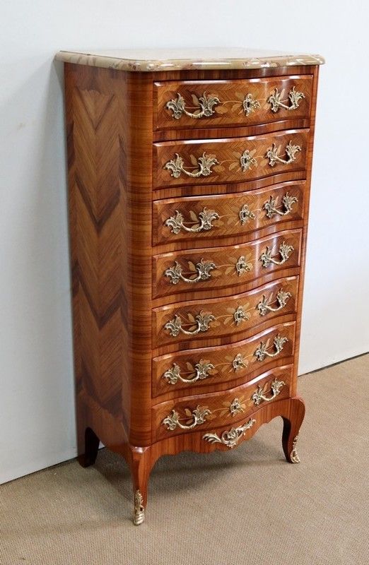 Semainier In Amaranth Veneer And Marquetry, Louis XV Style   Early 20th Century photo furniture