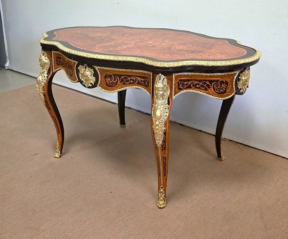 Rare Table In Precious Wood, Napoleon III Period – Mid 19th Century photo for sale