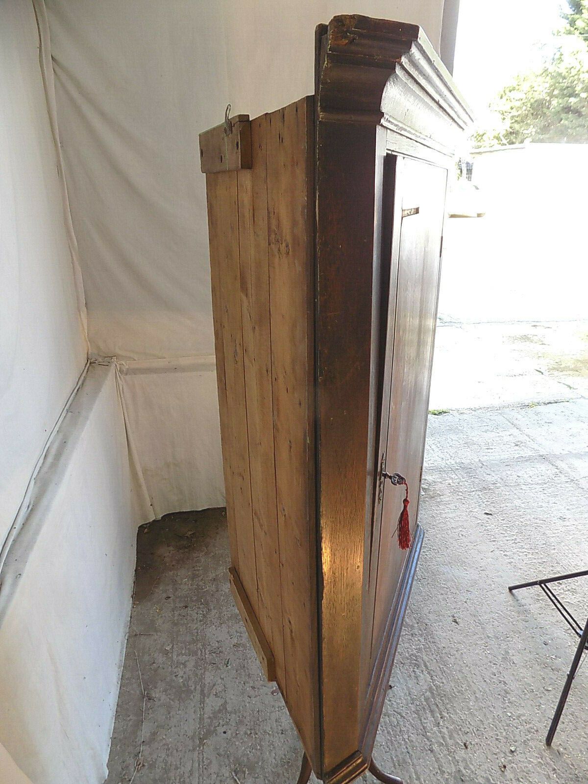 Victorian Large Oak Corner Cabinet Crimped Shelves Cupboard Cabinet Shelves photo Furniture