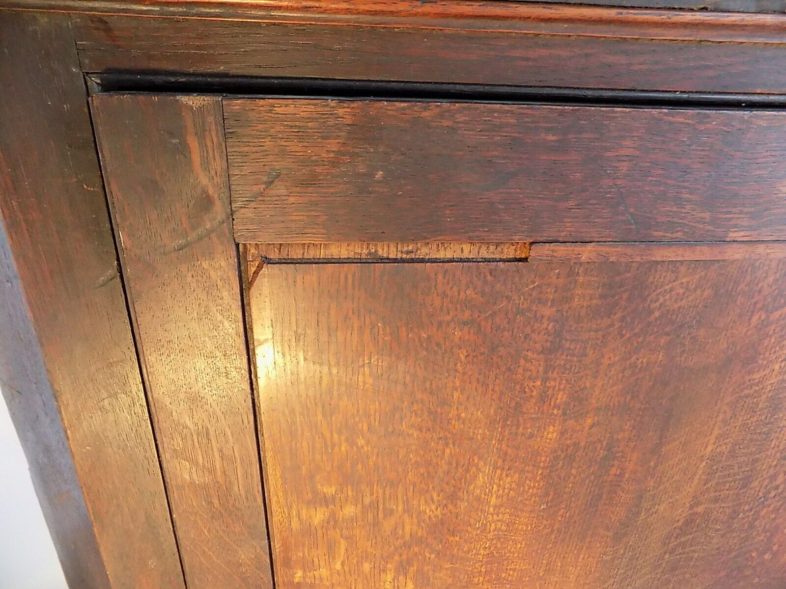 230.0 Victorian Large Oak Corner Cabinet Crimped Shelves Cupboard Cabinet Shelves photo