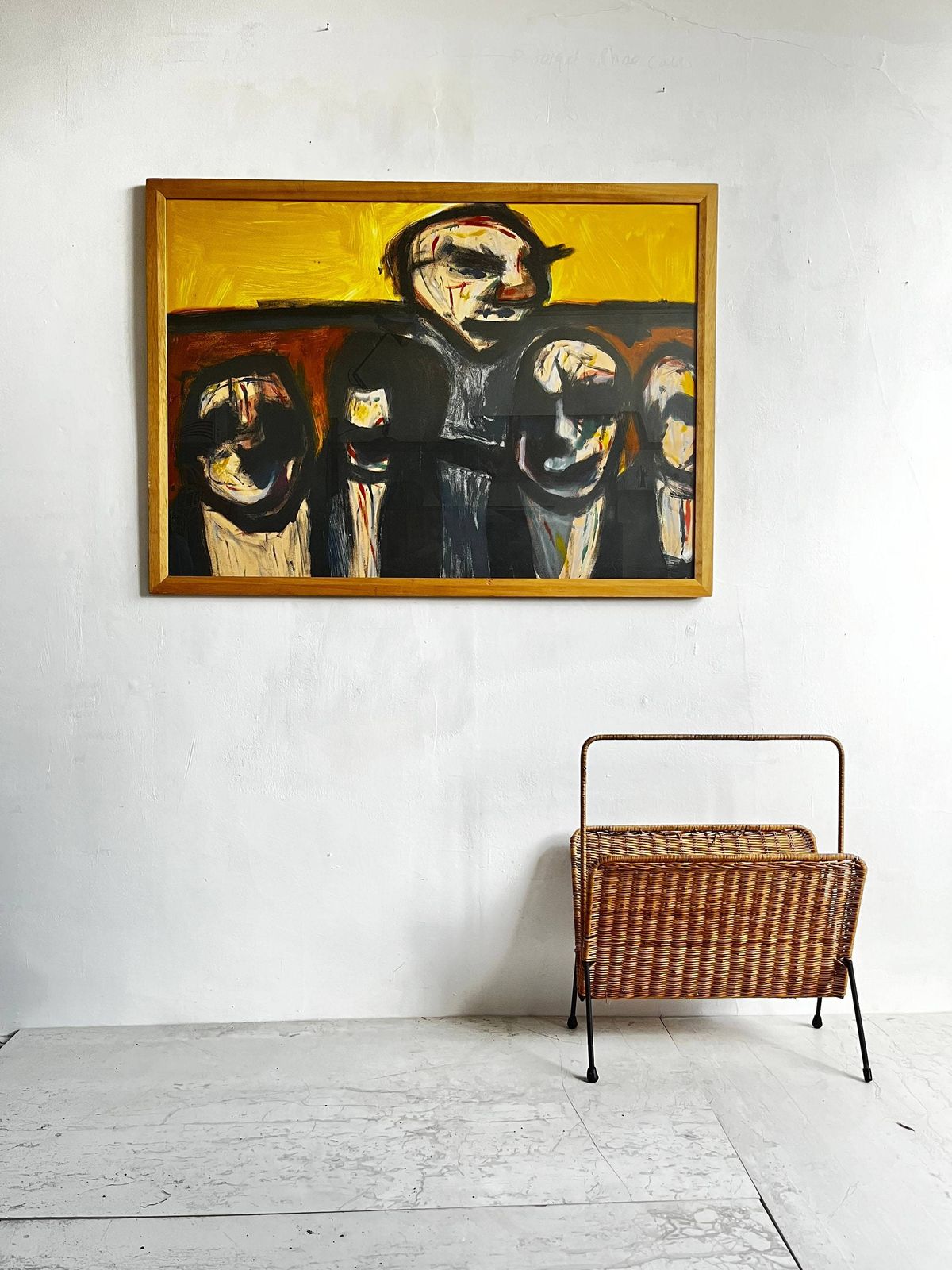 Framed Painting Of 4 Abstract People / Gift/ Wall Hanging