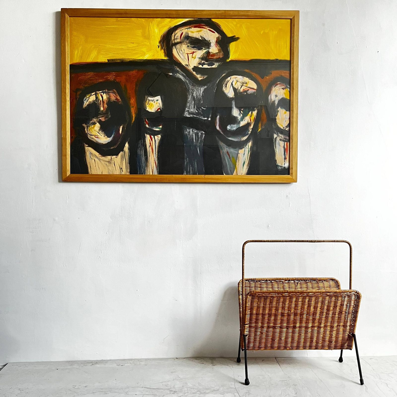 photo for sale Framed Painting Of 4 Abstract People / Gift/ Wall Hanging