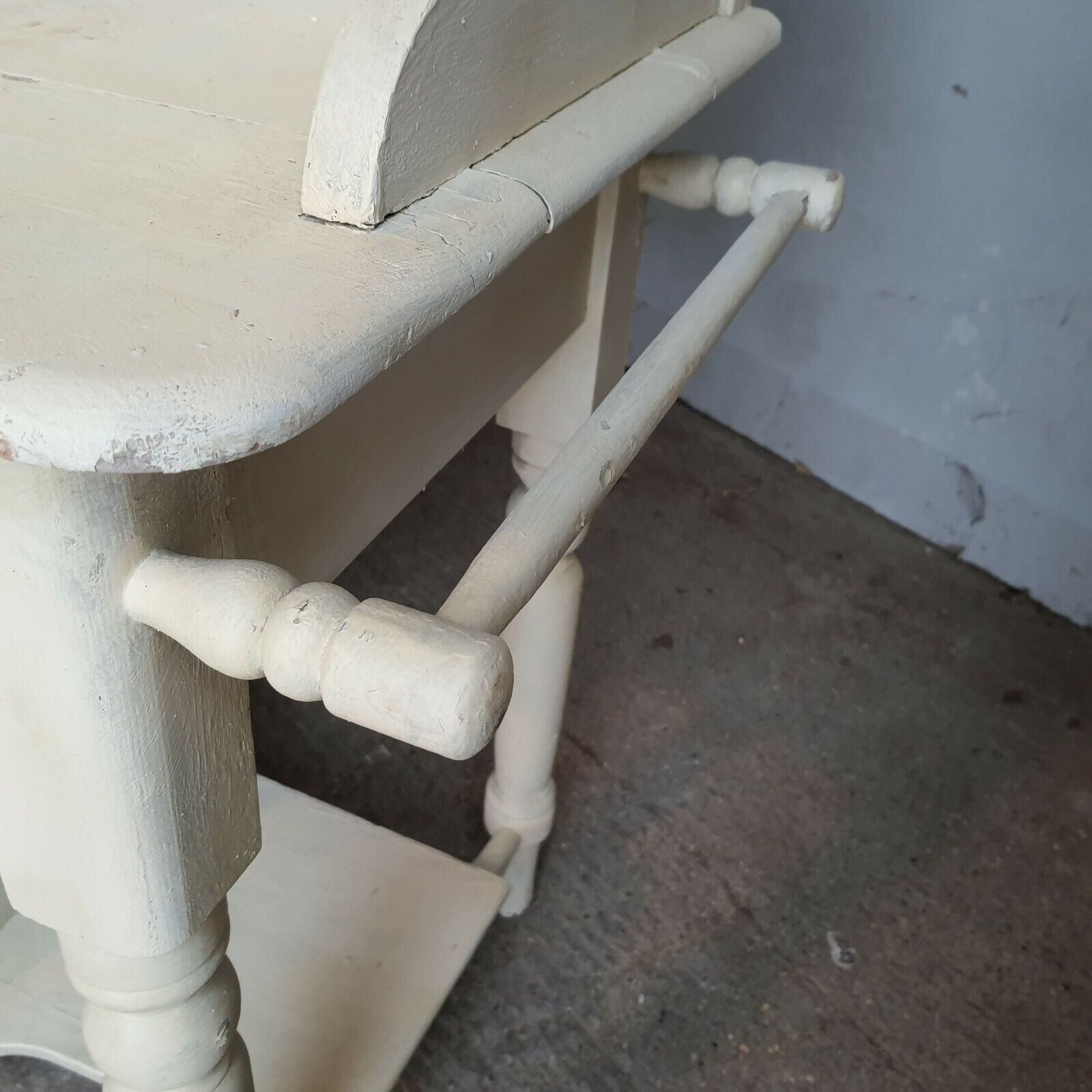 photo furniture Antique Victorian French Wash Stand Painted High Back Sideboard Drawers Cupboard