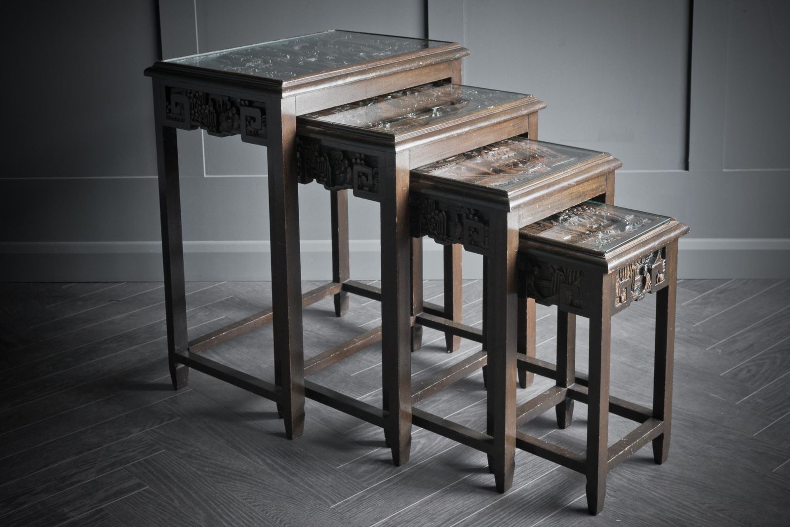 Chinese Carved Quadruple Nest Of Tables
