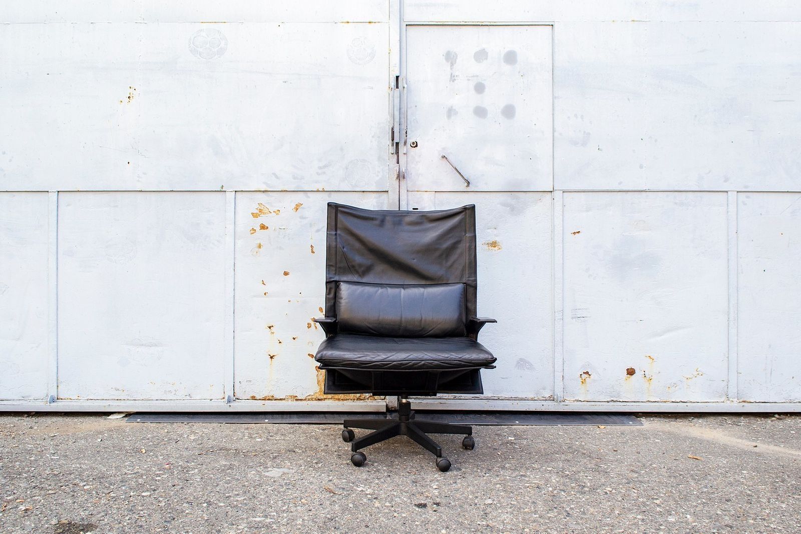 Italiaanse Leren Bureaufauteuil Van Bernini