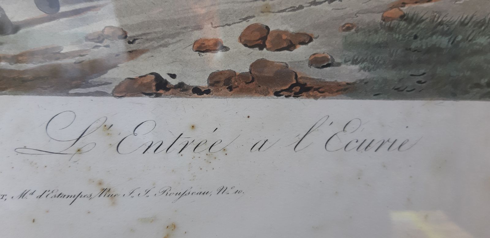 photo for sale English Engraving By Carl Vernet "Entrance To The Stable"