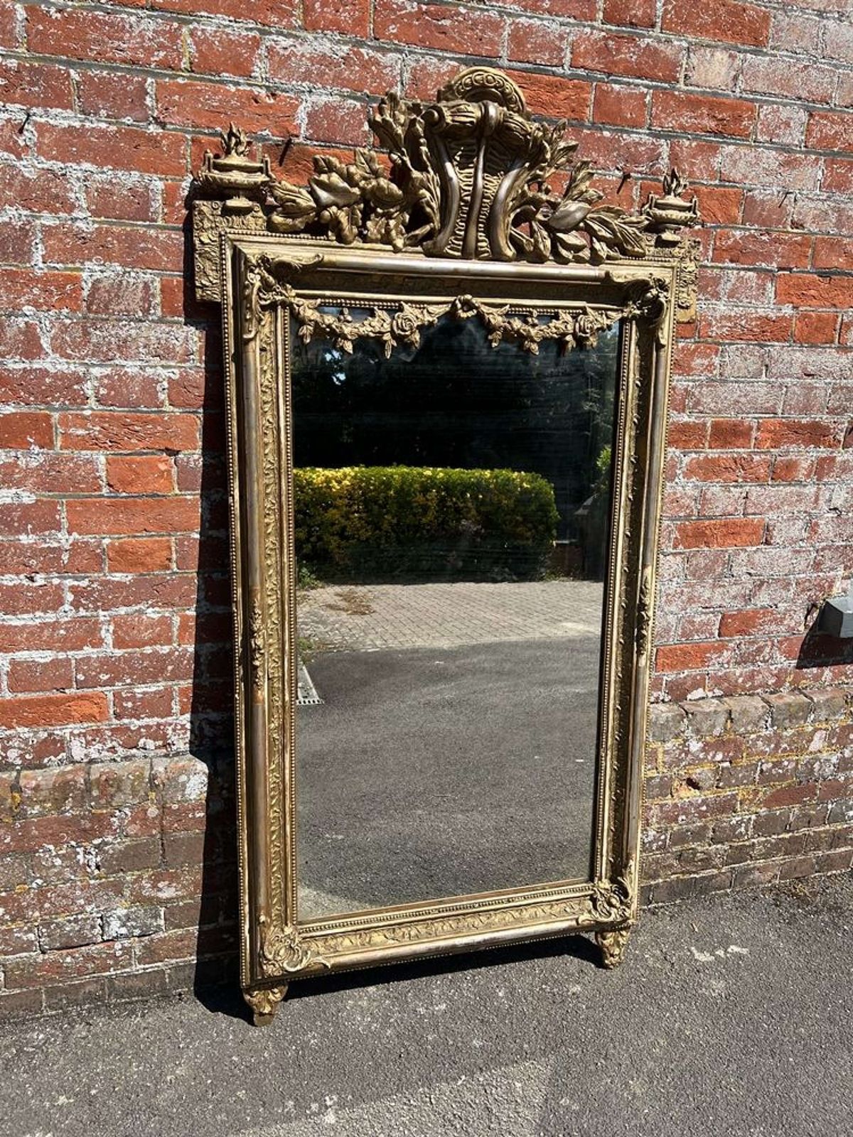 An Exceptional Large Antique Italian 19th C Silver/Gilt Mirror.