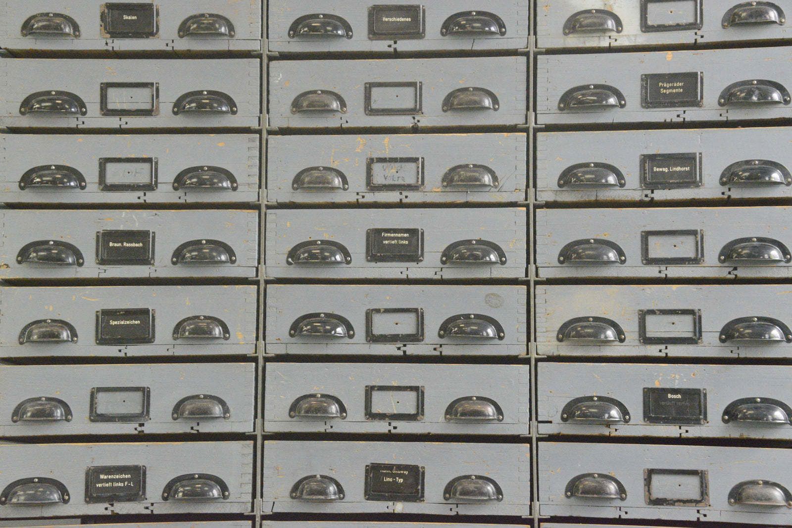 Large Bank Of German Industrial Drawers Circa 1950s photo buy