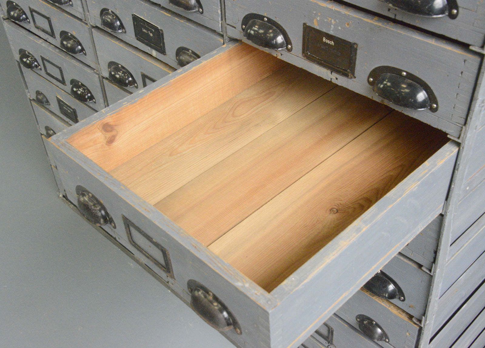 2395.0 Large Bank Of German Industrial Drawers Circa 1950s photo
