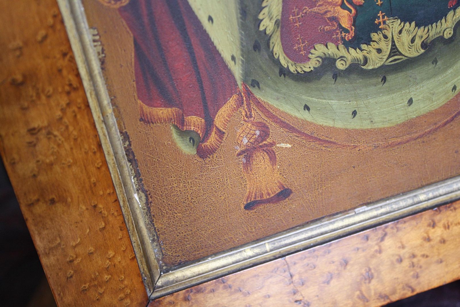 Large English Country House 19thc Oil On Board Armorial Coat Of Arms Coach Panel photo 895.0